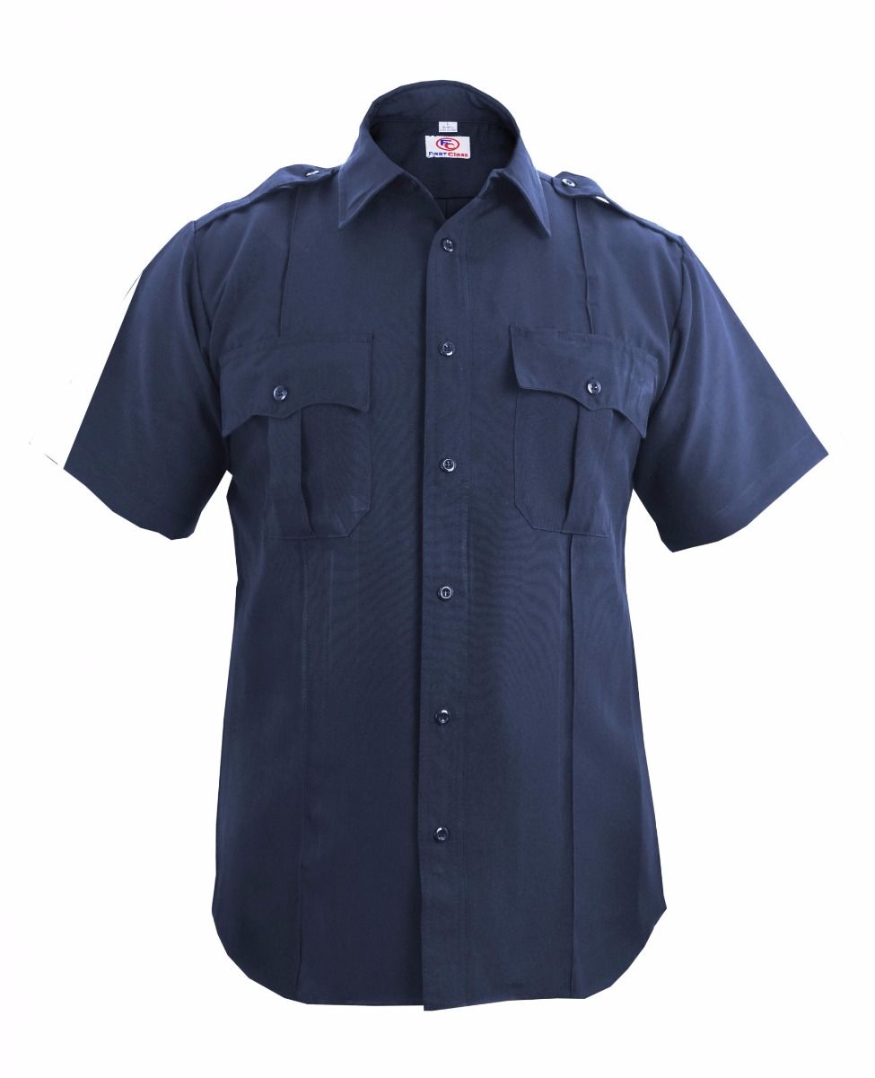 100% POLYESTER SHORT SLEEVE ZIPPERED UNIFORM SHIRTS